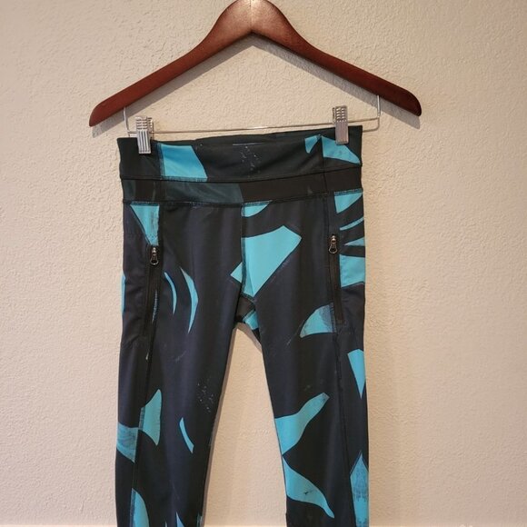 Lululemon Inspire Tight *Full-On Luxtreme (Mesh) Peacock Blue Black W5G70S Sz 4 - Picture 5 of 14